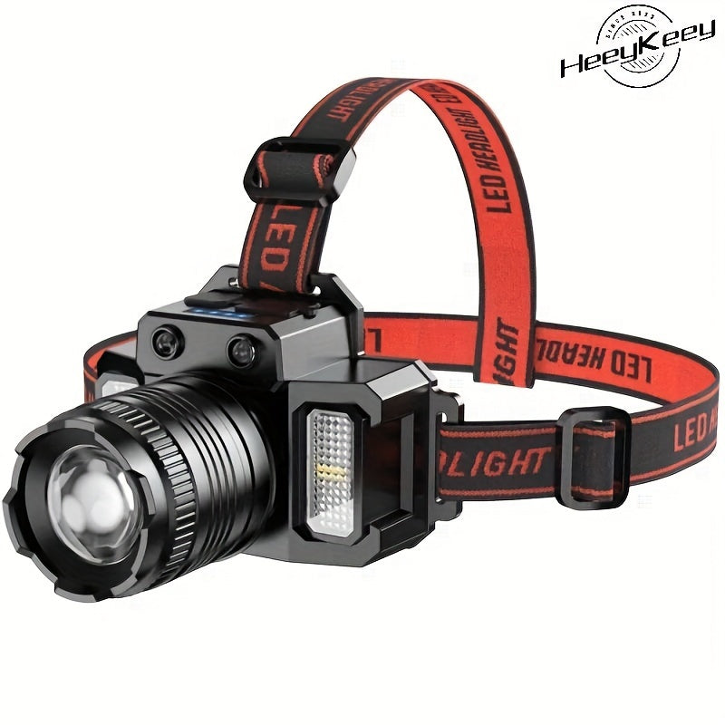 Rechargeable LED Headlamp with Infrared Sensor Zoom for Outdoor Activities