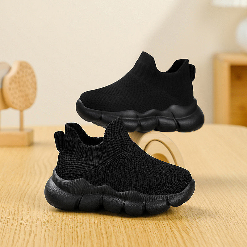 Toddler Boys Girls Spring Casual Slip-On Shoes Fabric Upper EVA Sole Low Top Solid Color