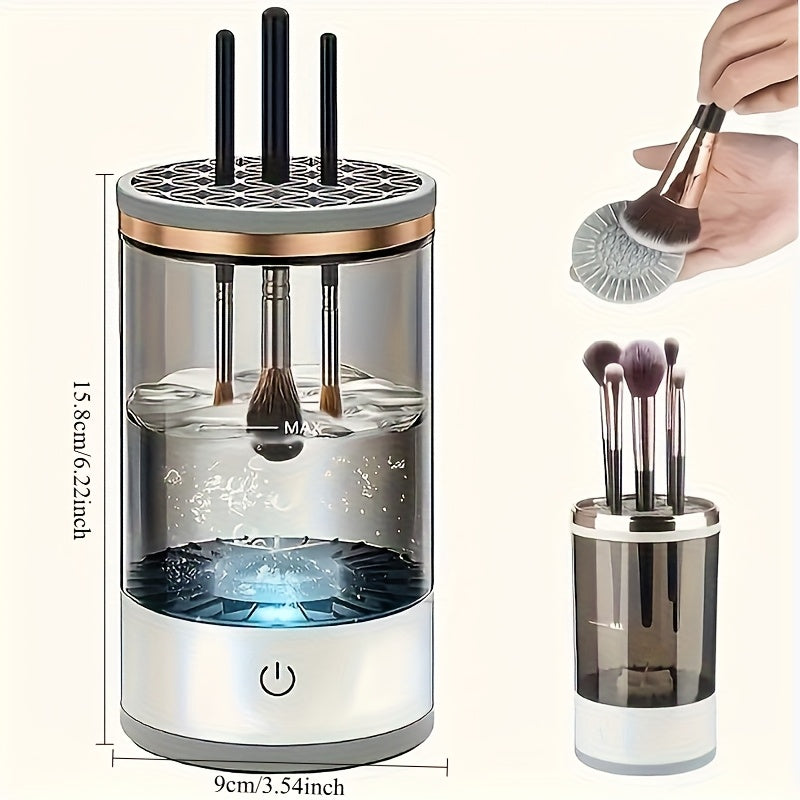 Limpiador de brochas de maquillaje con alimentación USB, sin olor, sin batería, lavadora y secadora de brochas