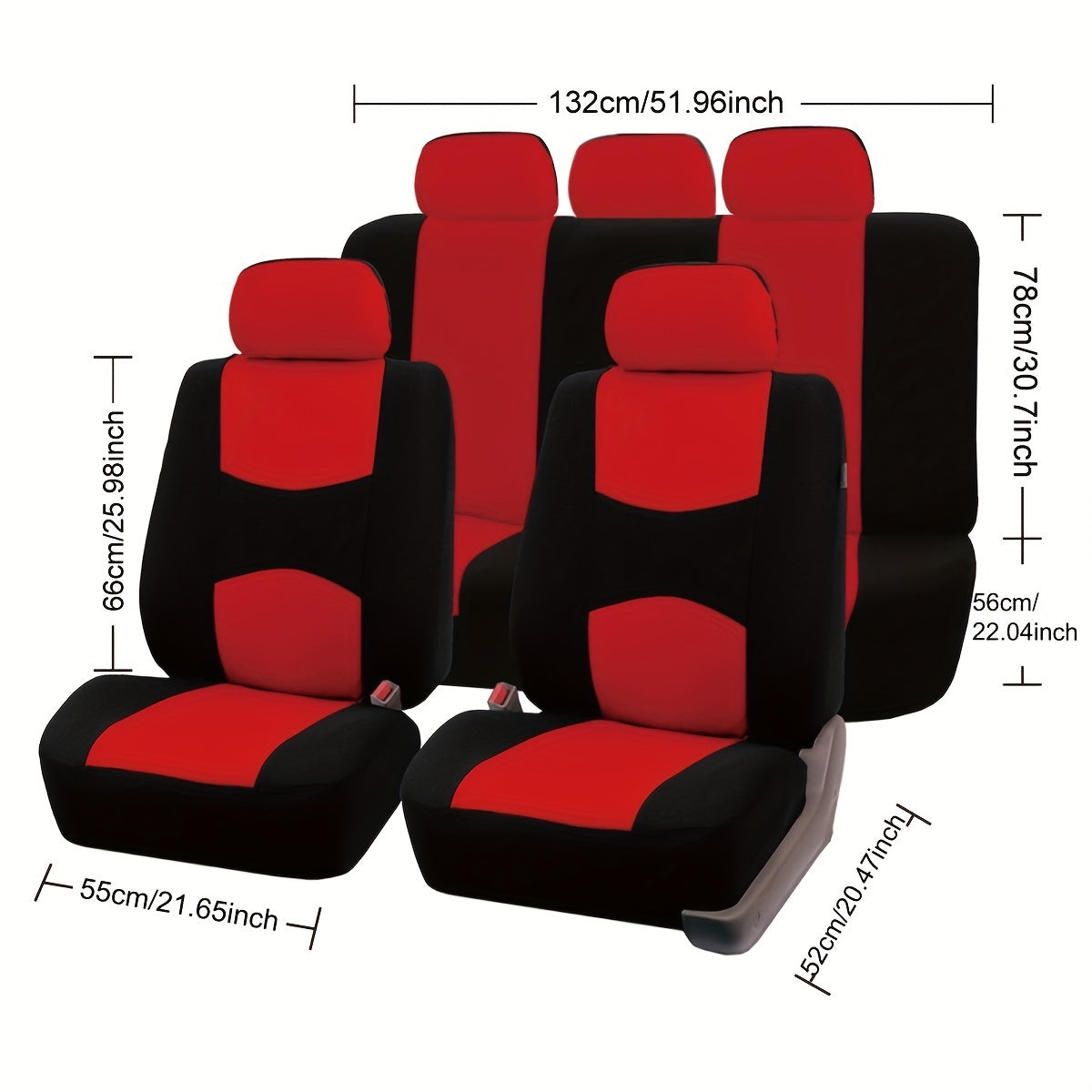 Polyester Car Seat Cover Set for 5 Seats Universal Fit Breathable Durable
