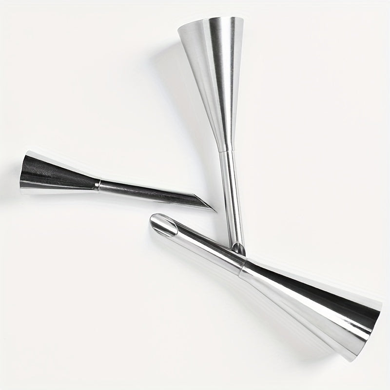 Set of 3 Stainless Steel Icing Piping Nozzles for Cake Decorating