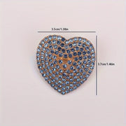 Heart-Shaped Rhinestone Brooch for Women Elegant Jewelry Pin for Dresses Coats
