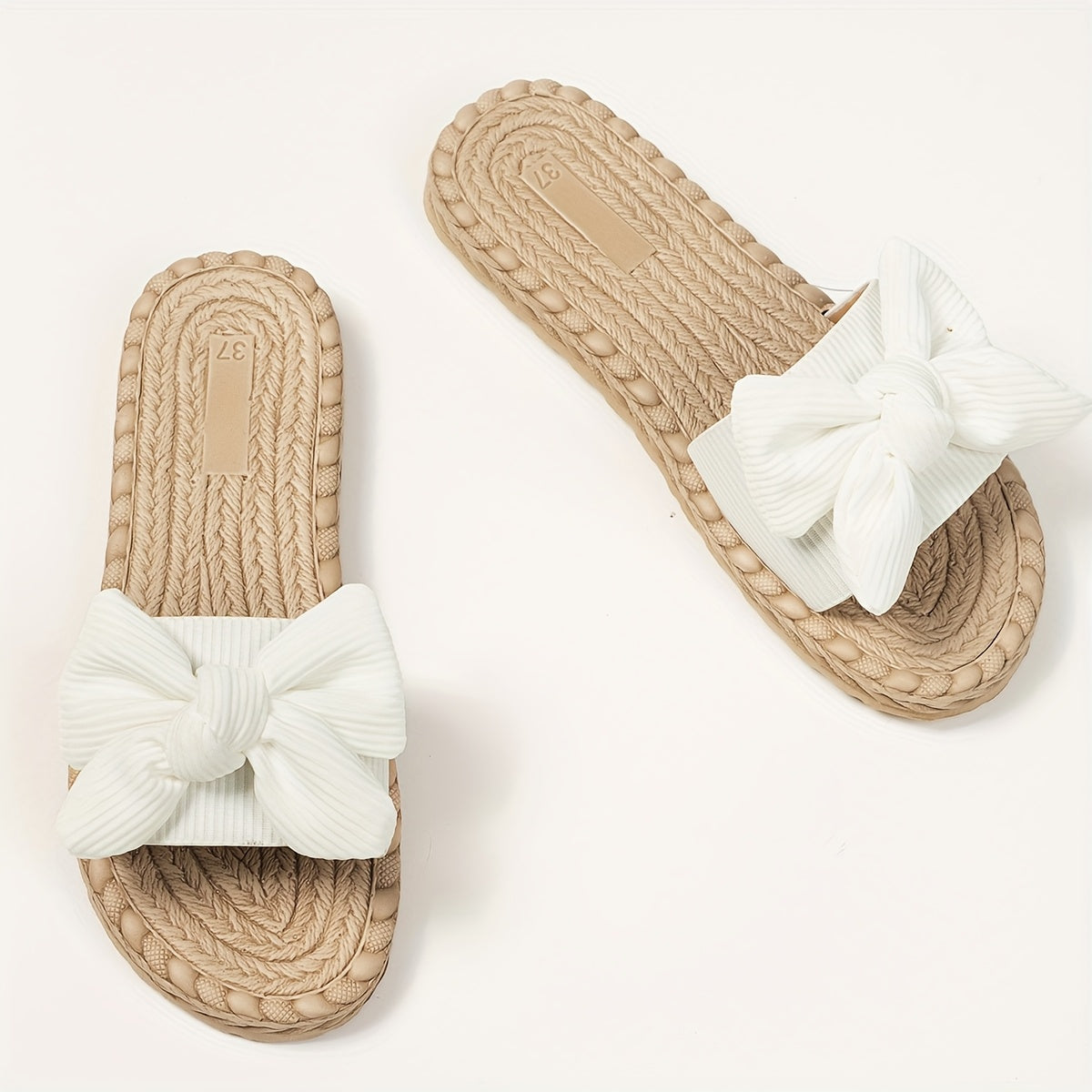 Women's Bow-Decorated Lightweight Indoor Outdoor Flat Sandals for Summer