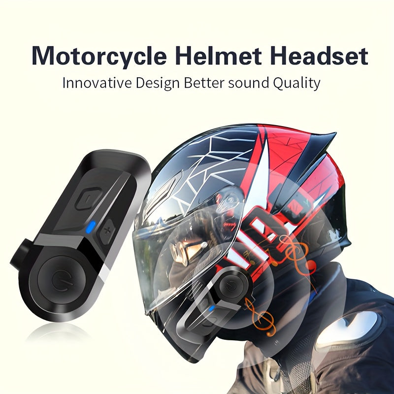 Motorcycle Wireless Helmet Headset Black Blue Stereo Hands-Free Calling