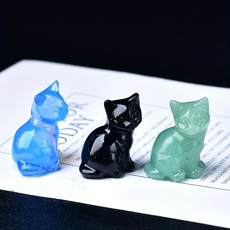 Conjunto de tallas de gatos de cristal con opción de piedra desnuda para regalo o decoración