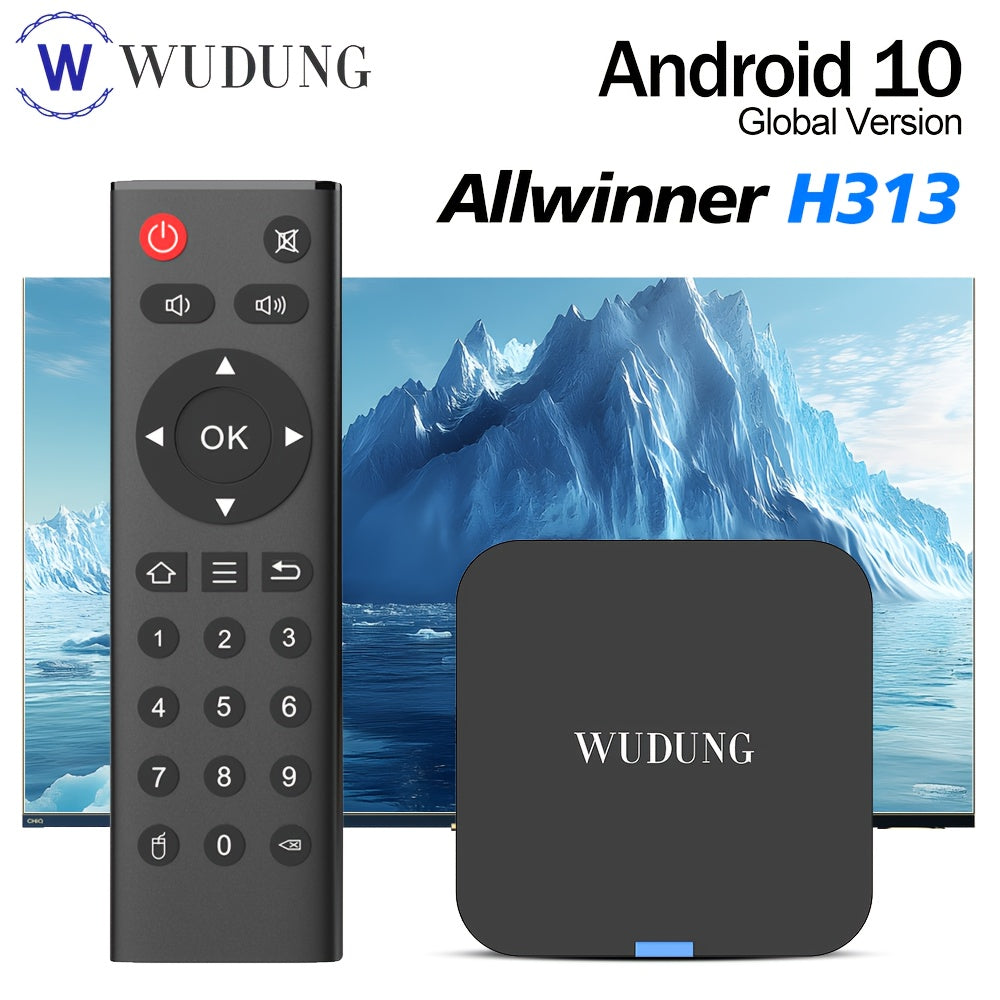 WUDUNG W01 Mini Android 10 Smart TV Box, Allwinner H313, 2GB RAM, 16GB xotira, 4K HD, 2.4G Wifi