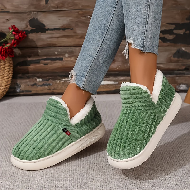 Women's Plush-Lined Winter Slippers Soft Warm Breathable Non-Slip Indoor Comfort