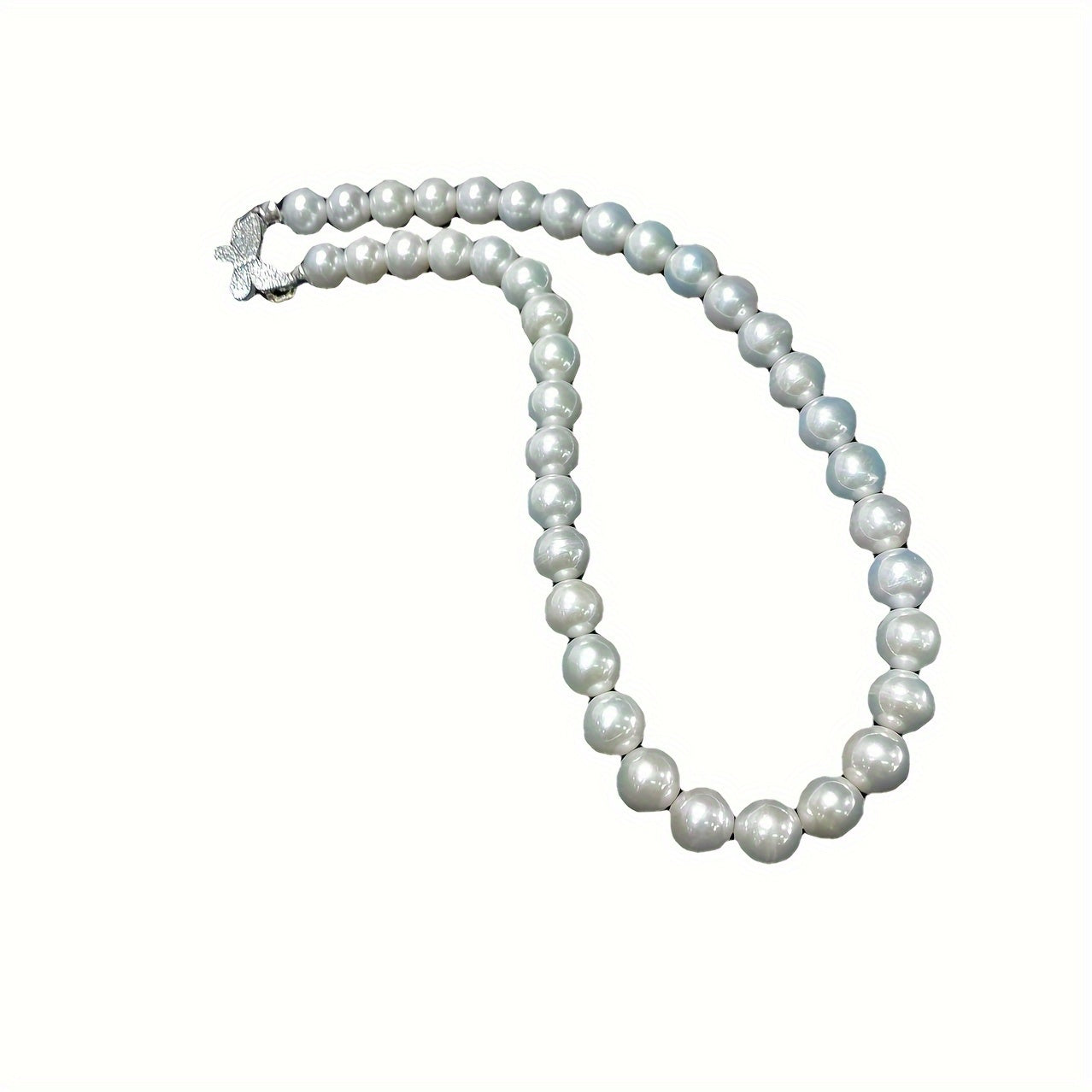 Women's Pearl Beaded Necklace with Zirconia Accents and Gift Box