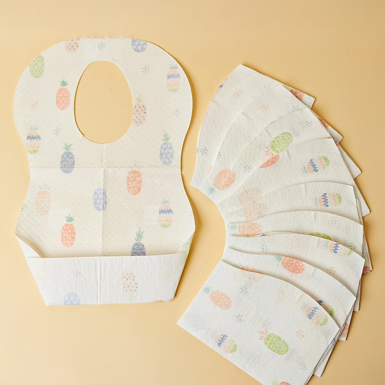 Set of 10 Waterproof Disposable Baby Bibs for Travel and Feeding