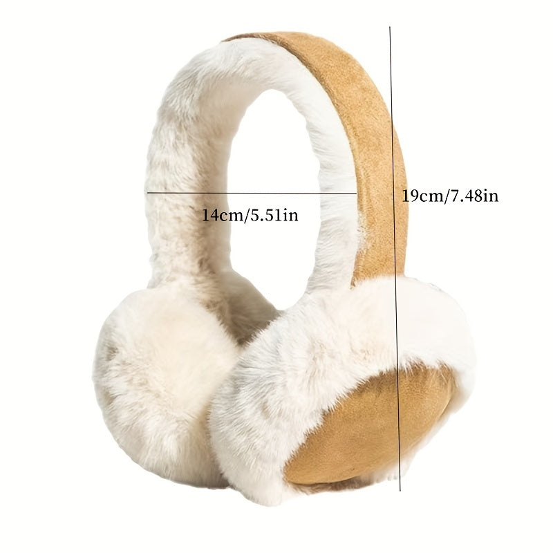 Women's Knit Earmuffs with Suede Plush Lining, Cold Resistant, Washable