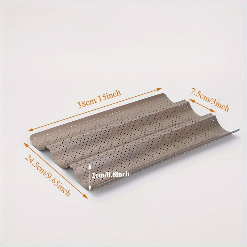 Набор из 4 антипригарных перфорированных противней для багета с закругленными углами