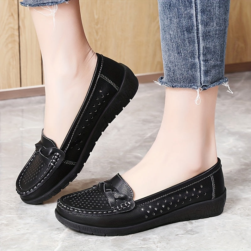 Ayollar uchun nafas oluvchi sintetik slip-on kundalik sport poyabzali, past top yozgi poyabzal
