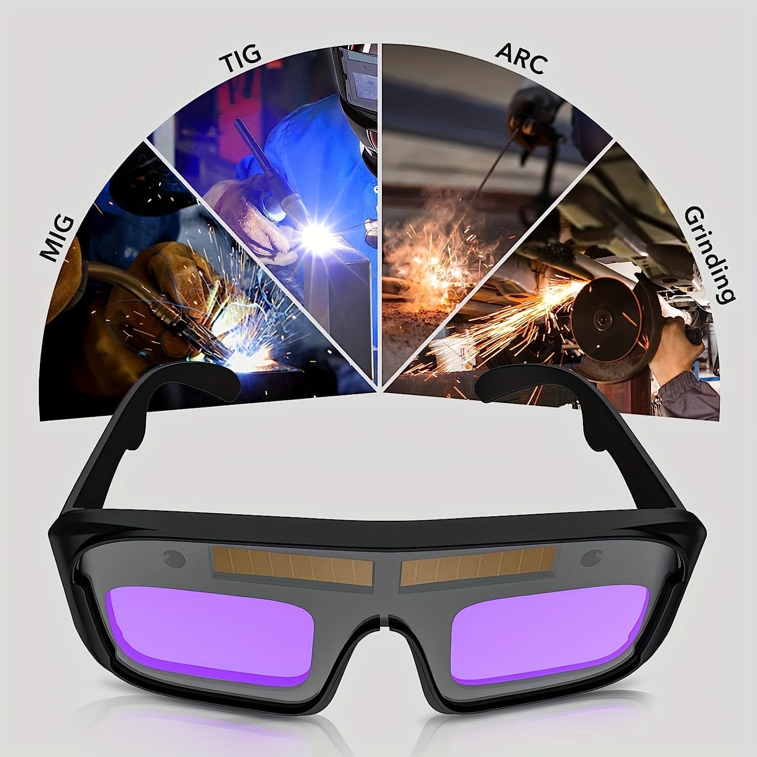 Auto Darkening Welding Glasses Solar Powered Protective Glasses for TIG MIG ARC Grinding Plasma