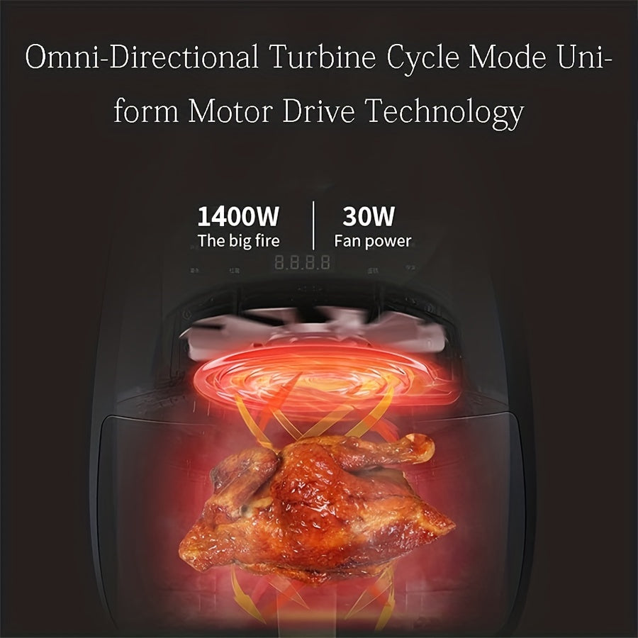 4.5L 6-in-1 Havo Qovurish Ovensi, 6 ta Bir-biriga Tez Bosish Dasturi va Aksesuarlar bilan