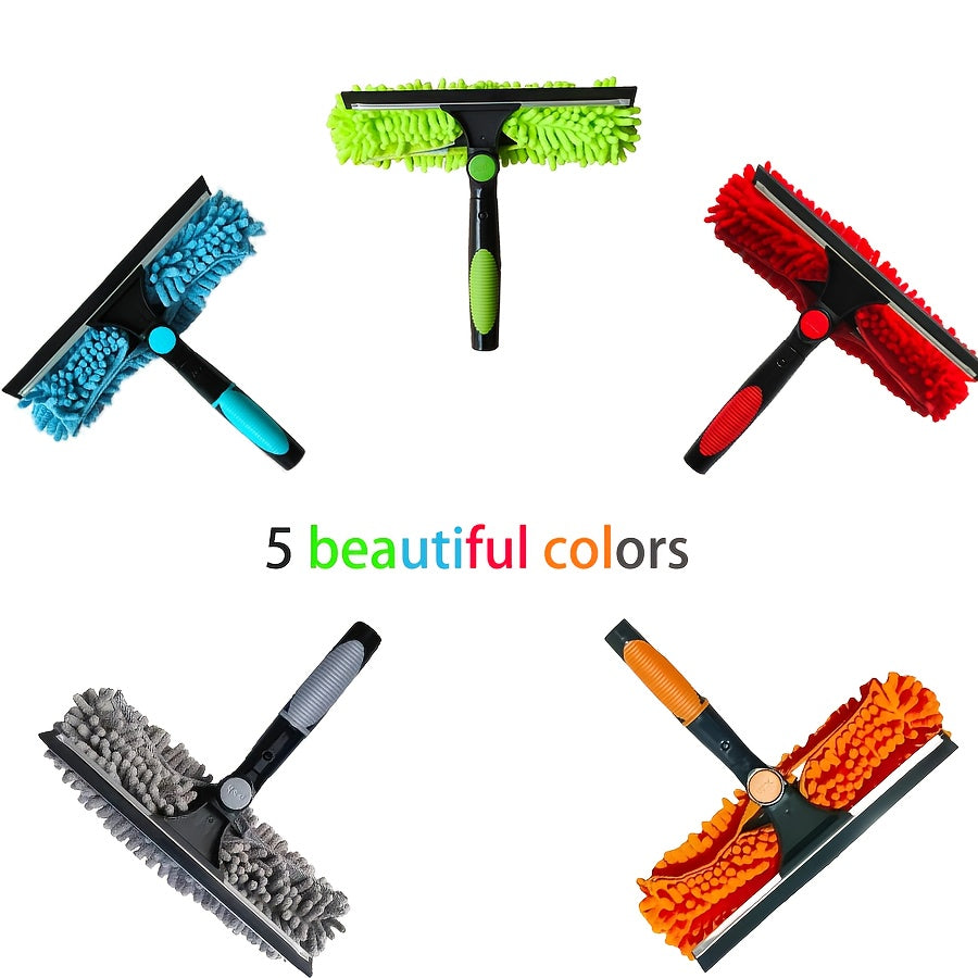 2-in-1 Glass Cleaner with 5 Color Options Chenier Material for High-Rise and Car Cleaning