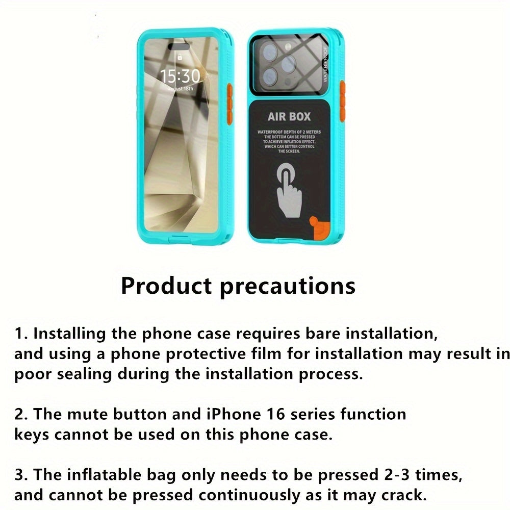 High-End Waterproof Phone Case for iPhone 12-16 Pro Max with Screen Protector and 360-Degree Full Coverage