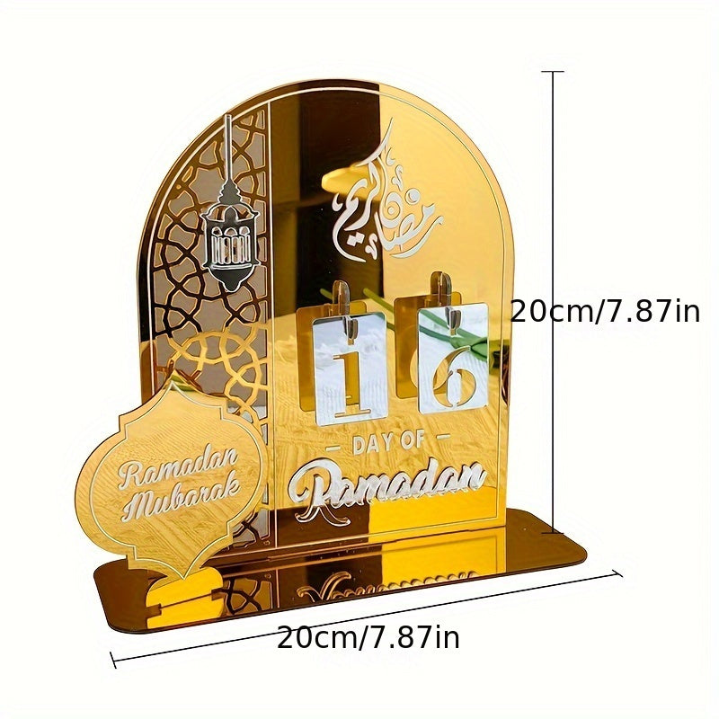 Ramadan Countdown Calendar with Acrylic Base and Number Display for Daily Gifts