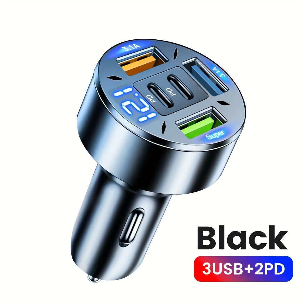 Avtomobil USB Zaryadkasi 100W 8-port tez zaryadlash PD bilan Type C USB-A sayohat uchun