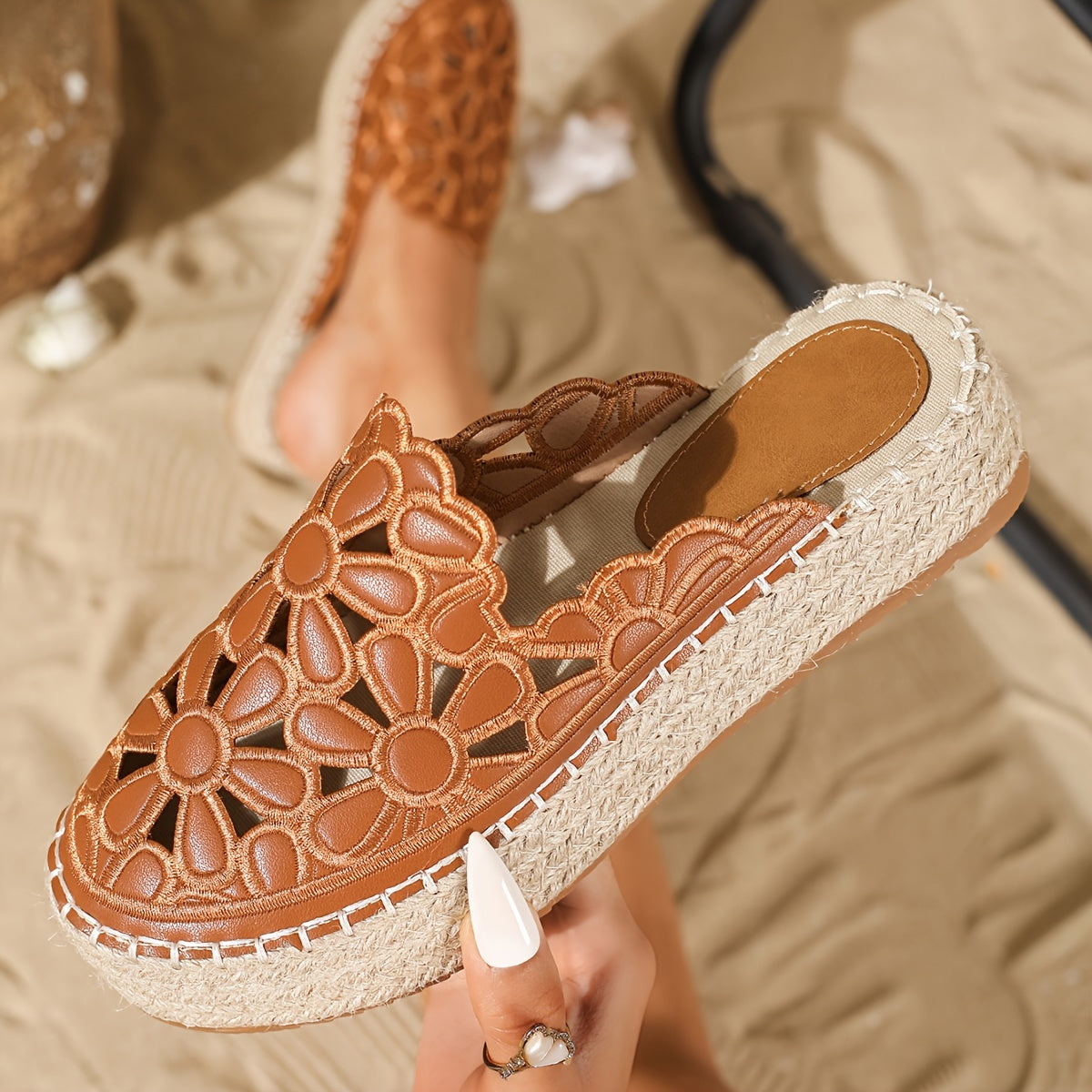 Women’s Floral Espadrille Wedge Shoes Lightweight Summer Beach Vacation