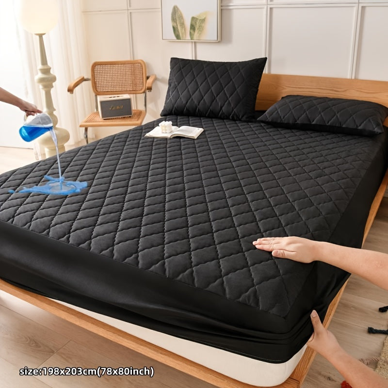 Waterproof Quilted Mattress Protector Cover Water-Resistant Machine Washable 80-85gsm Polyester Polyurethane