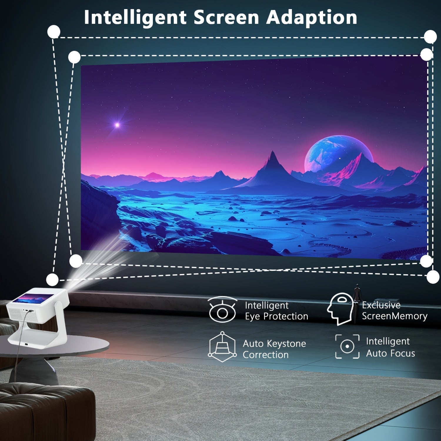 Home Theater 4K Projector 1080P Full HD WiFi Auto Focus and Keystone