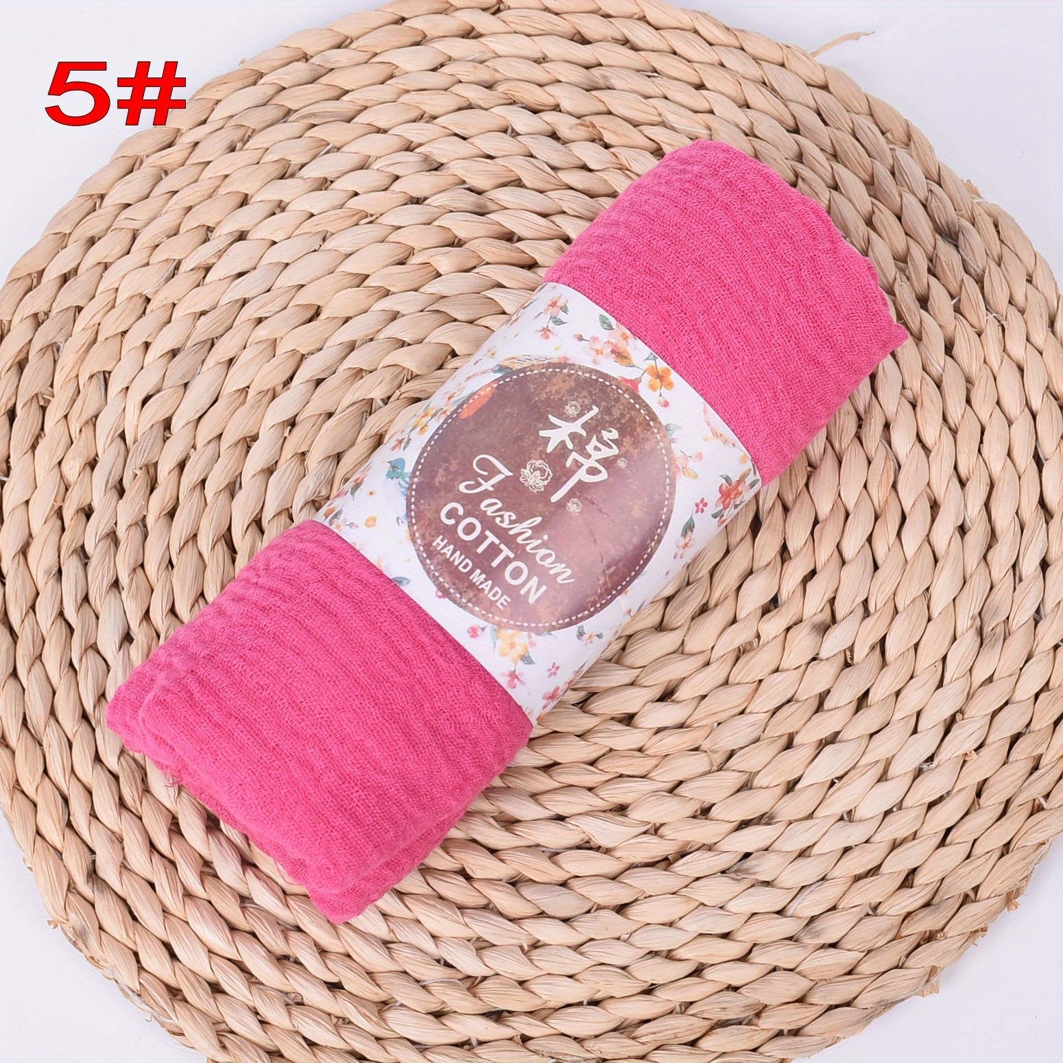 Women's Large Breathable Sun Protection Headscarf Solid Color Lightweight Wrinkle Scarf