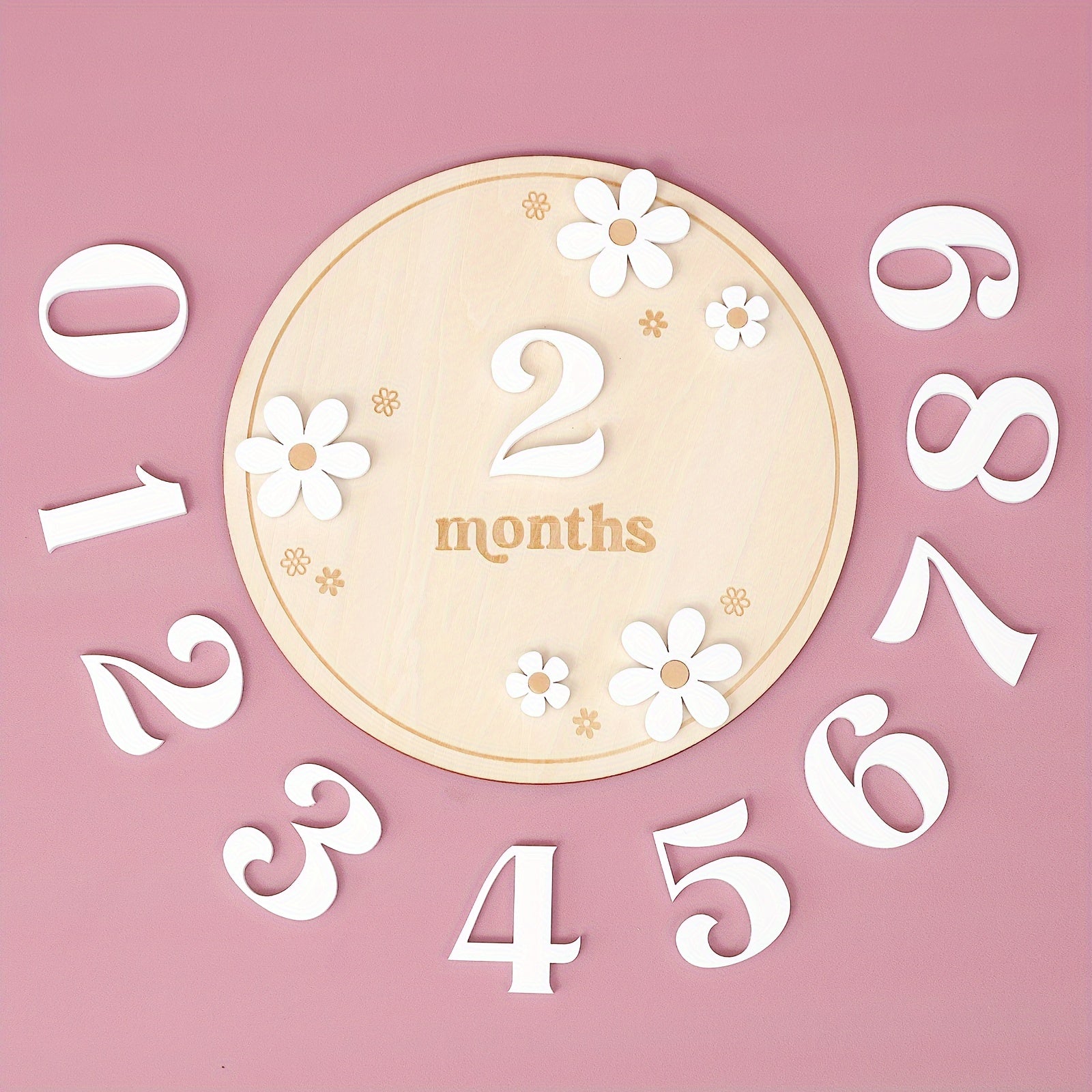 Wooden Milestone Cards Set for Baby First Year Growth Tracking