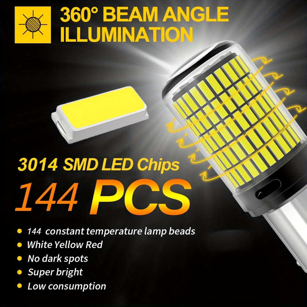 2 piezas de bombillas LED brillantes 1156 BA15S Canbus para freno, reversa y señal de giro en coche