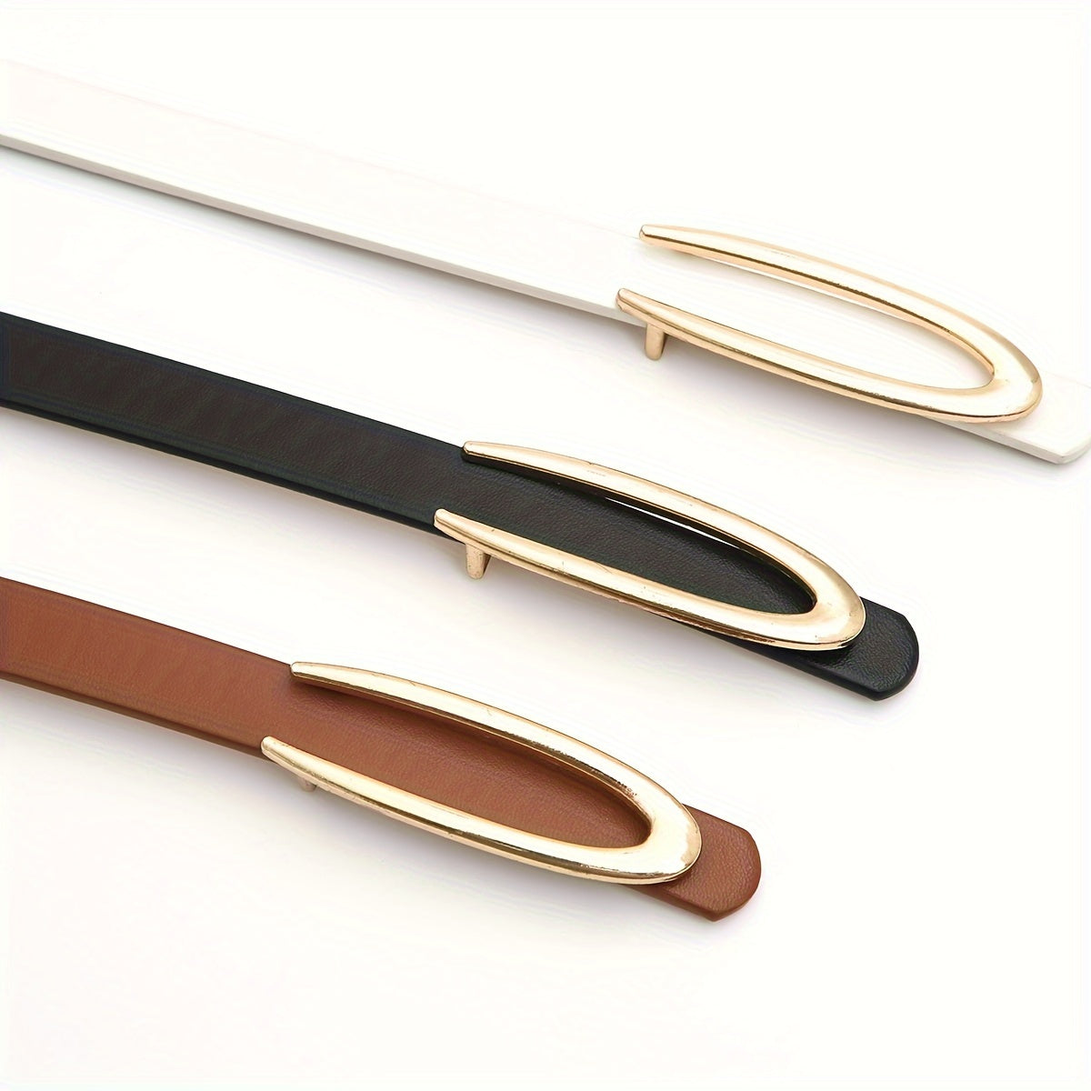 PU charmli charmli 3 ta belbog'lar to'plami ayollar uchun, bir xil rangli, kundalik kiyimlar uchun, jinsiy shimlar bilan mos keladi