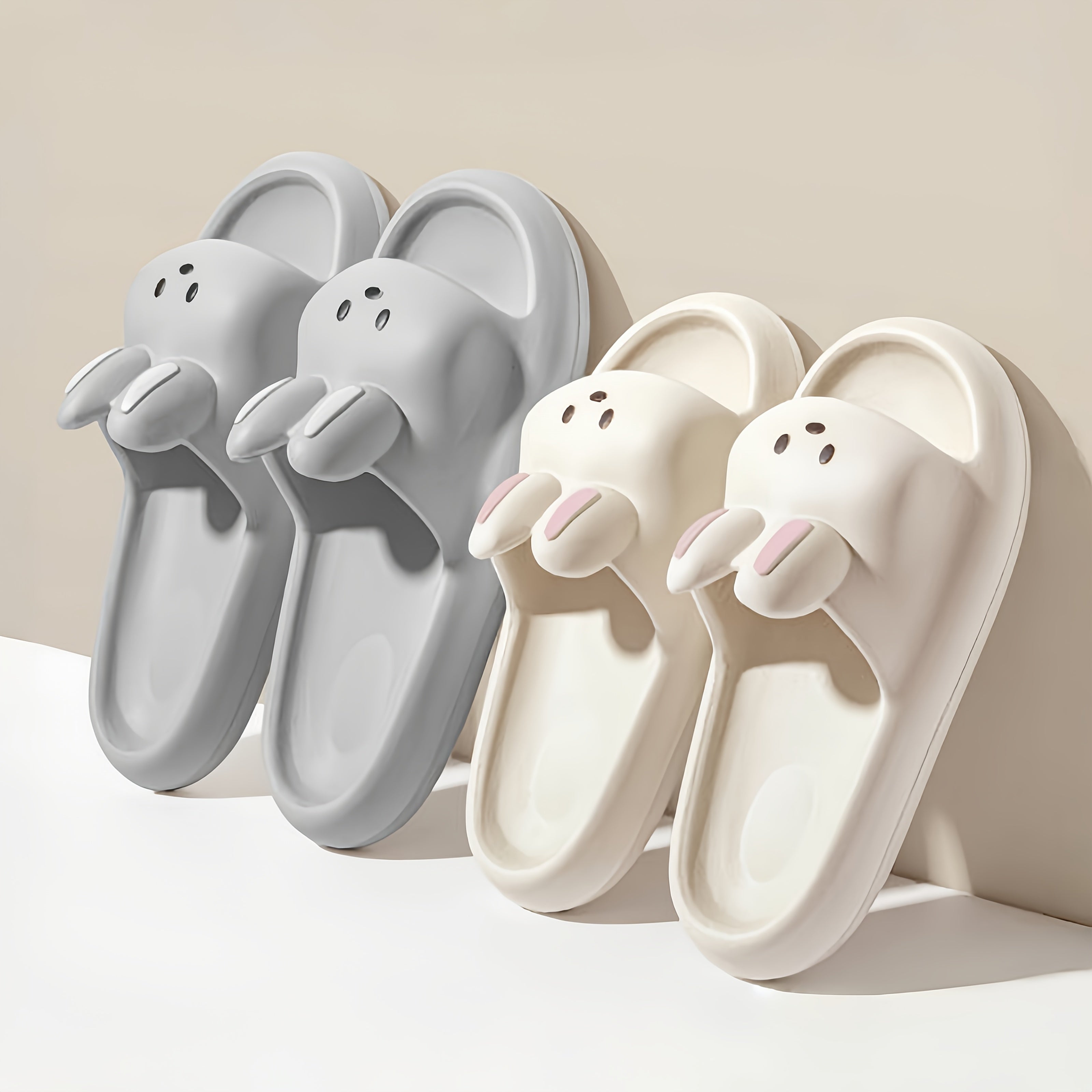 Unisex Cartoon Bunny Slippers Soft Indoor Outdoor Cozy All Seasons