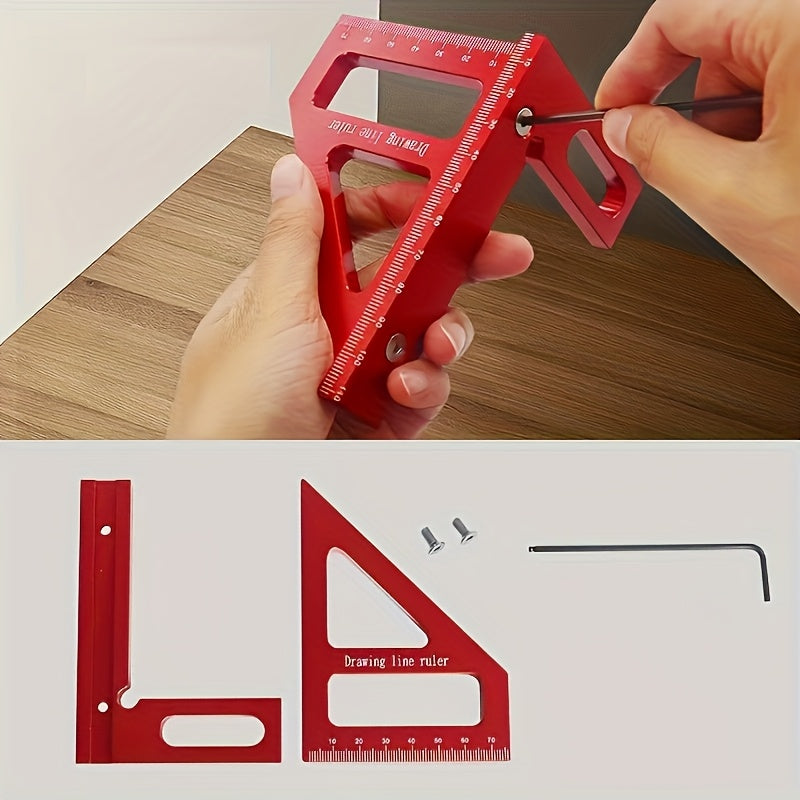 Aluminum Alloy 3D Multi-Angle Measuring Ruler for Engineers and Carpenters