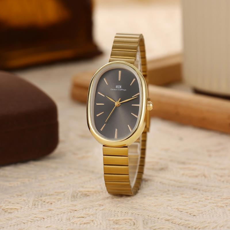 Stylish Forest-Themed Oval Dial Wristwatch for Students with Steel Strap