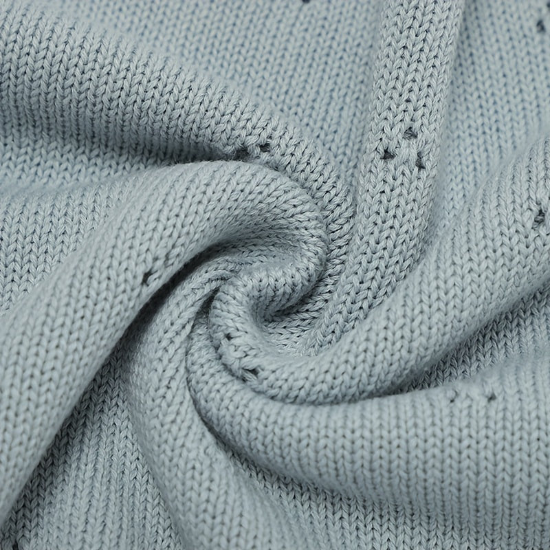 Solid Color Knitted Throw Blanket for Stroller Cover Quilt and Air Conditioning Use