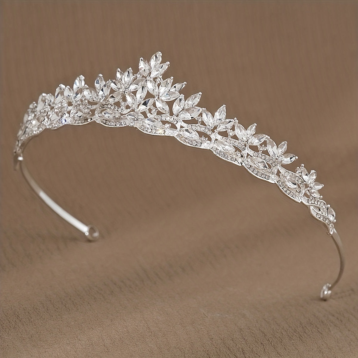 Corona de tiara nupcial con cristales de marquise para boda y ocasión especial