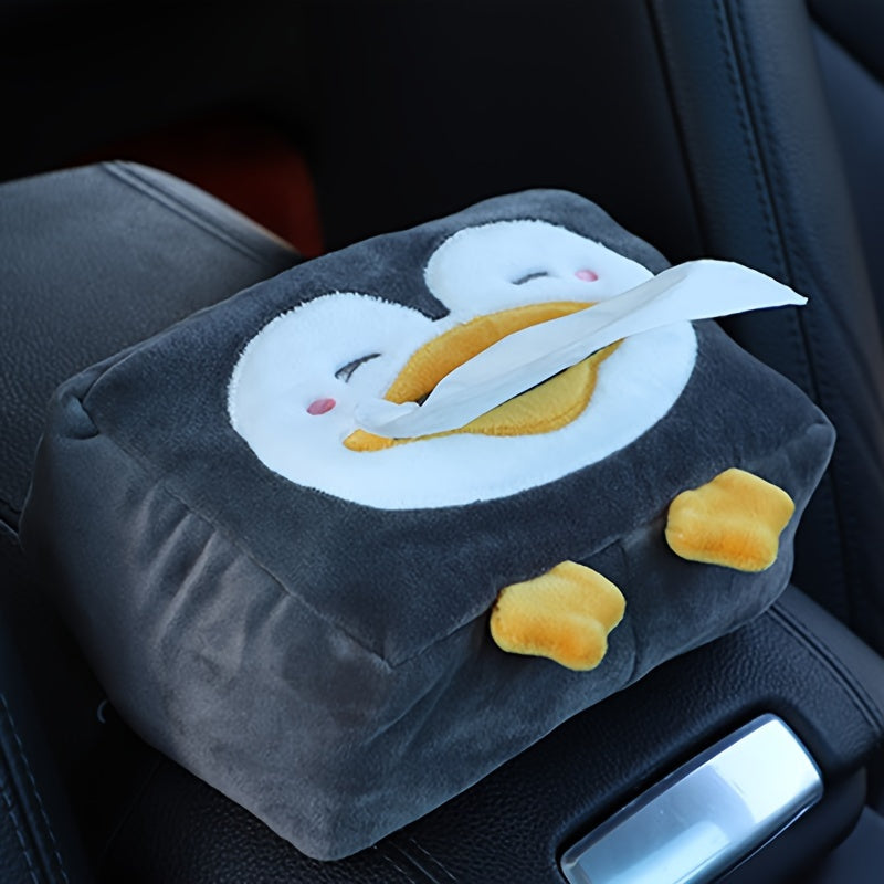 Porta pañuelos para respaldo de asiento de coche, suave y lindo, organizador de caja para reposabrazos auto