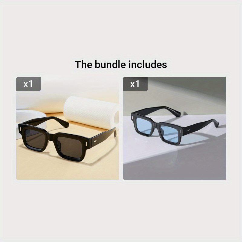 Square Frame Sunglasses for Men UV Protection Travel Hiking Photography