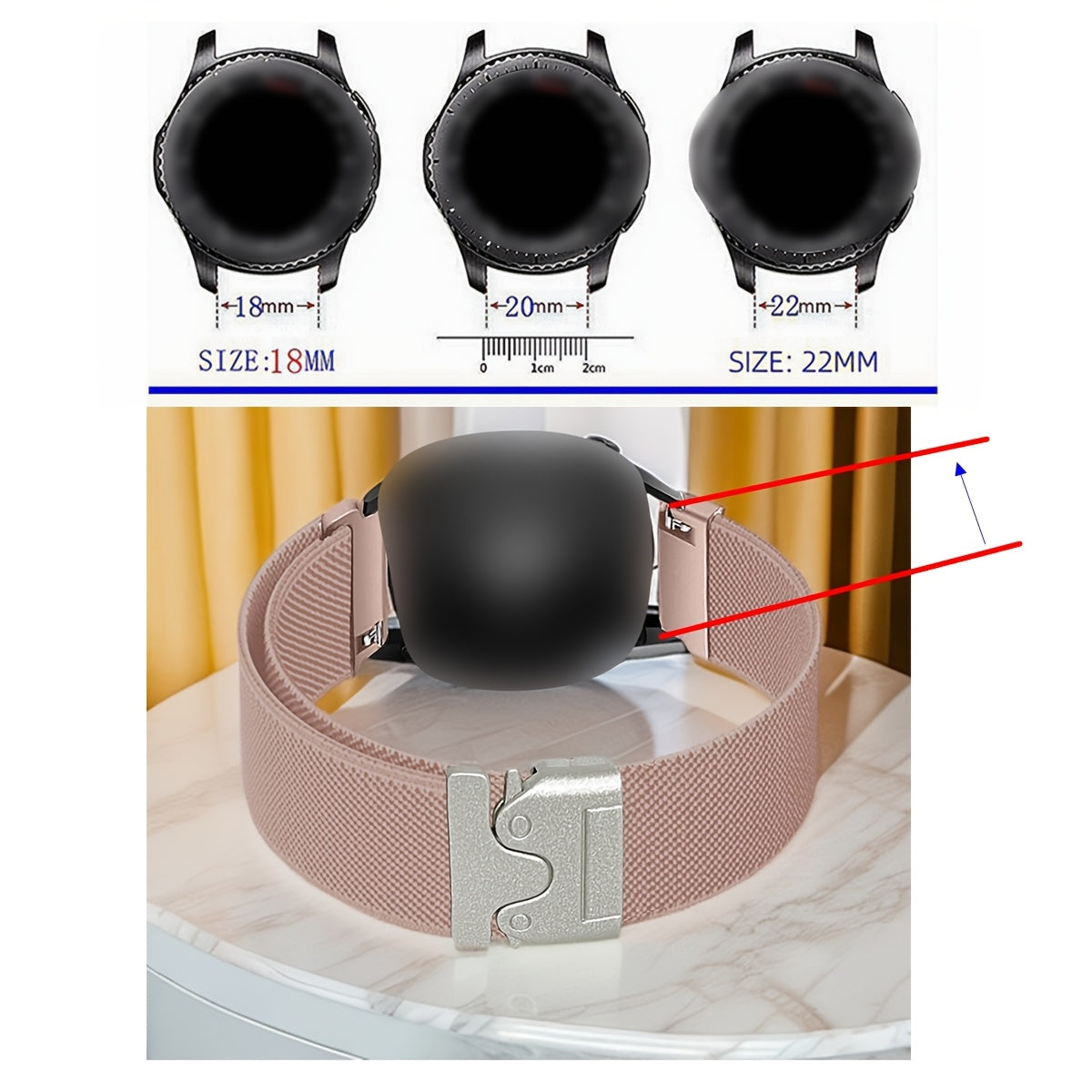 Elastic Nylon Watch Strap Adjustable Polyamide Band for Smartwatches 18mm 20mm 22mm