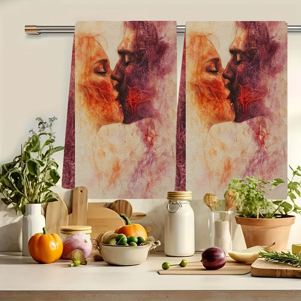 Juego de 2 toallas de cocina ultra suaves 16x24 pulgadas altamente absorbentes lavables a máquina