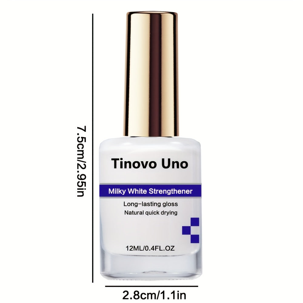 Women Milk White Nail Strengthener 12ml Long-Lasting Shine Quick Dry