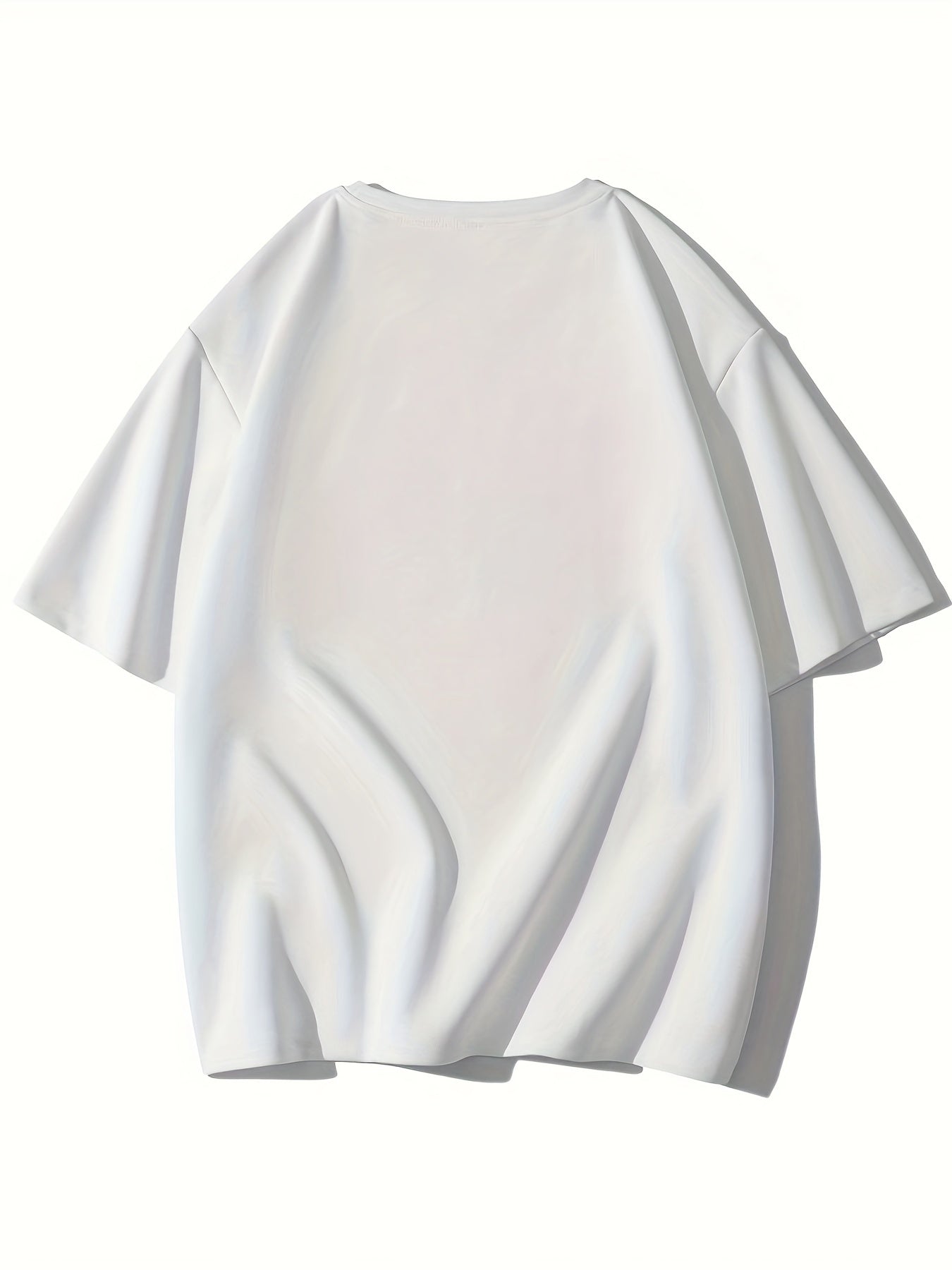 Camiseta de manga corta para hombre, transpirable, de poliéster, con patrón de letras, casual, para verano, ajuste cómodo