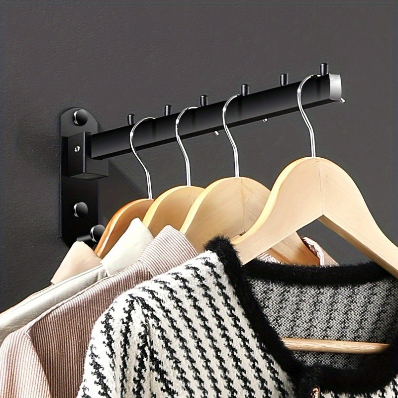Stainless Steel Coat Rack with Swing Arm for Bathroom Bedroom Laundry Room