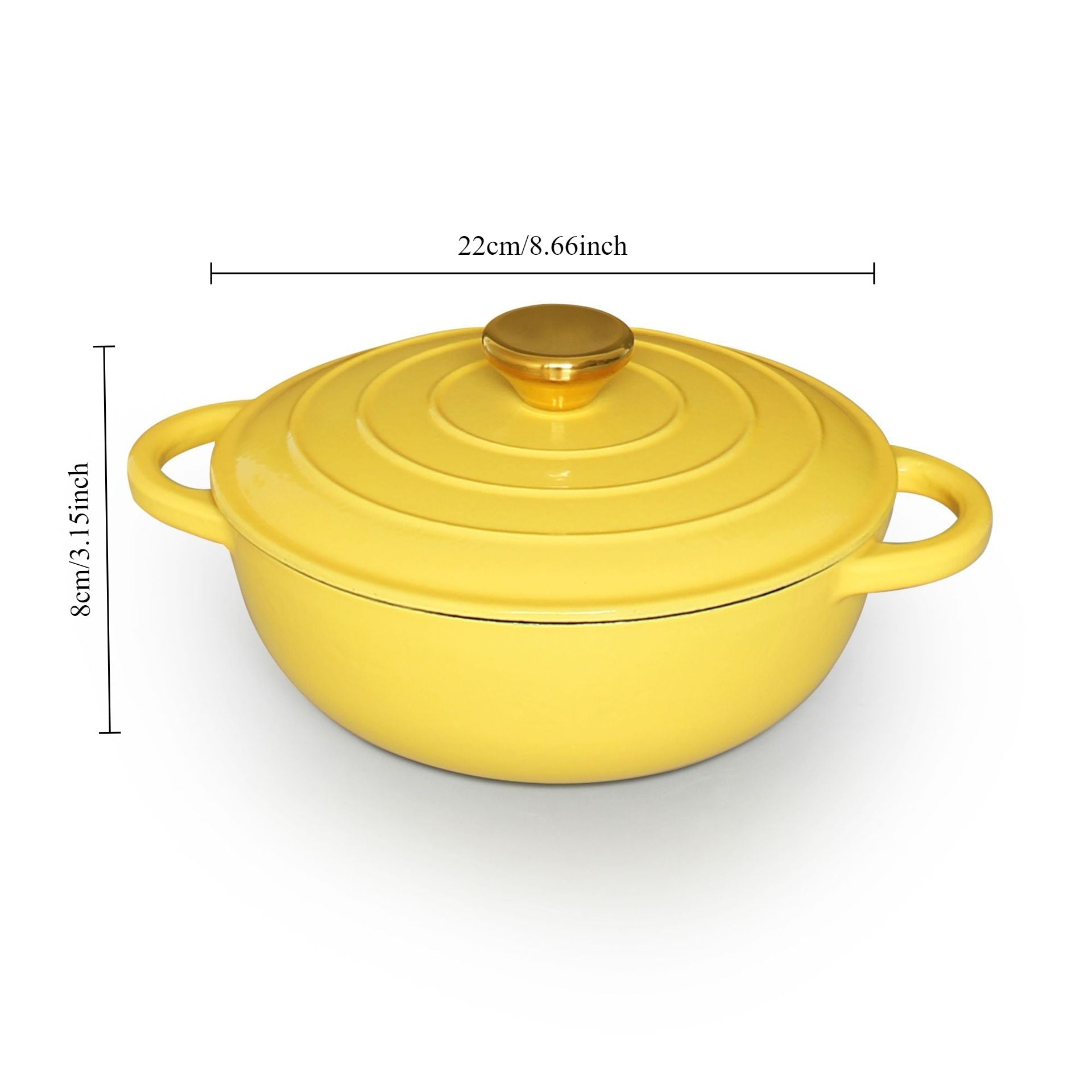 Cast Iron Dutch Oven Enameled Coating Non-Stick Double Handles for Baking Cooking