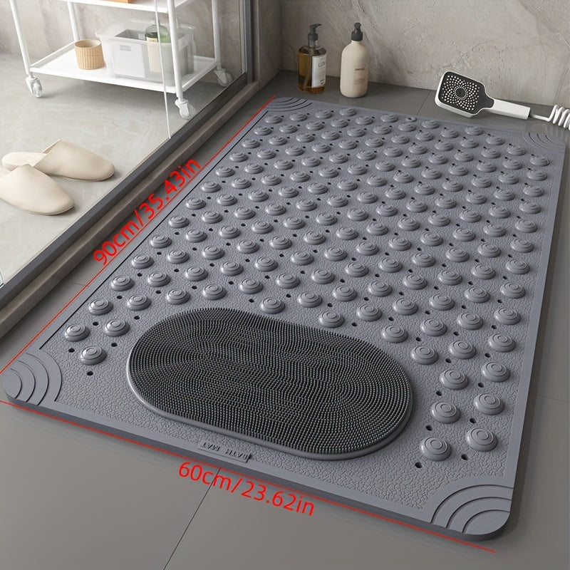 Anti-Slip Shower Mat with Drain Holes and Suction Cups for Bathroom Safety