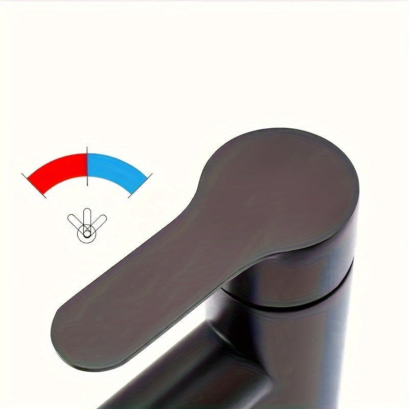 Grifo de acero inoxidable negro de suelo para baño y cocina con función de ahorro de agua