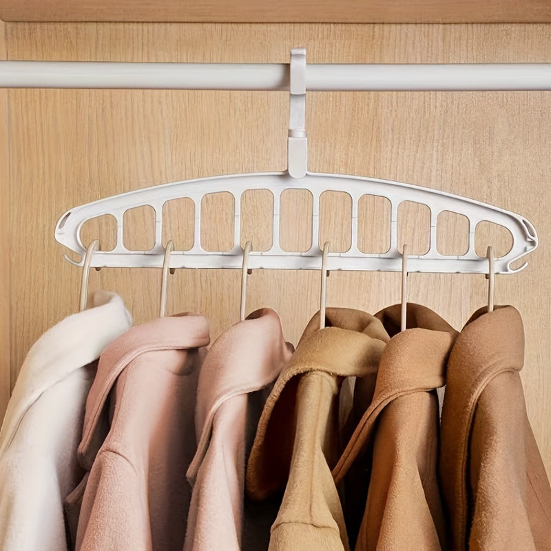 Pack de 2 perchas de plástico blancas para ropa y suéteres, organizador de armario que ahorra espacio