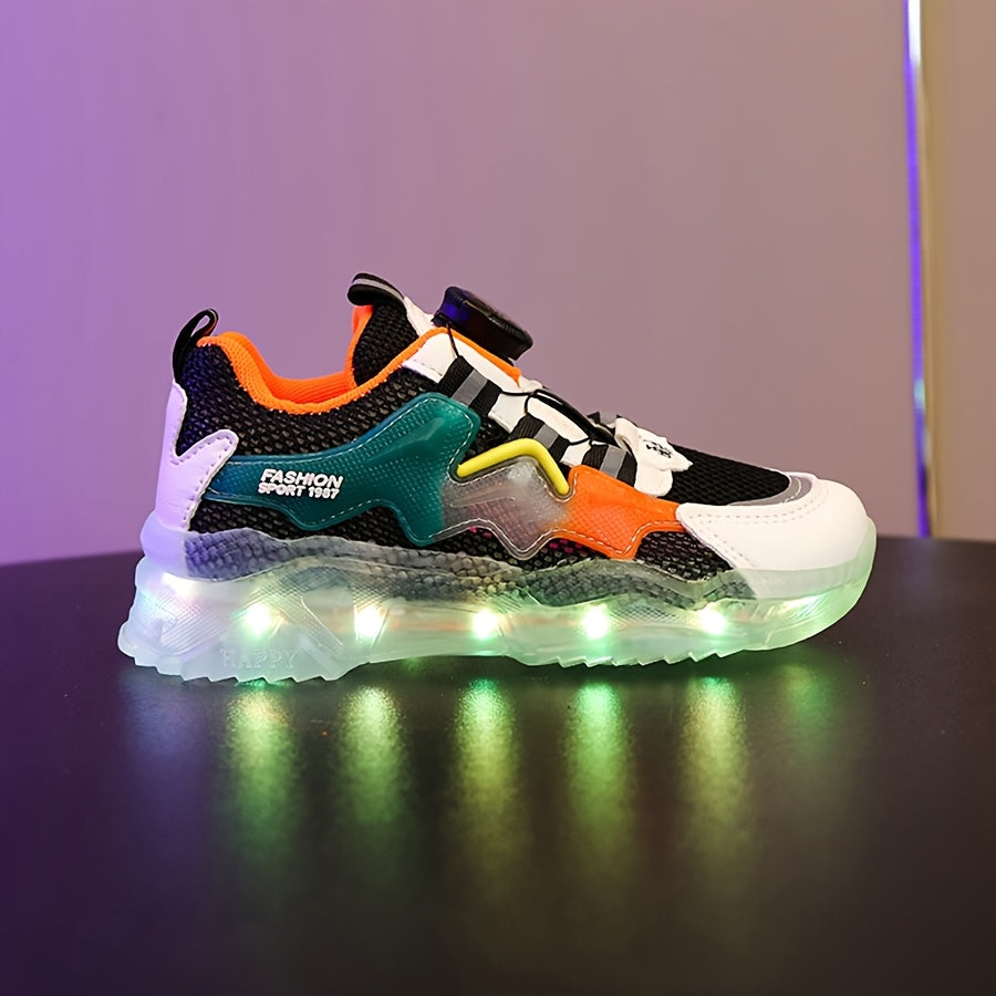 Kids' LED Sneakers for Boys and Girls Breathable Mesh Light Up Shoes with Color Changing and USB Charging