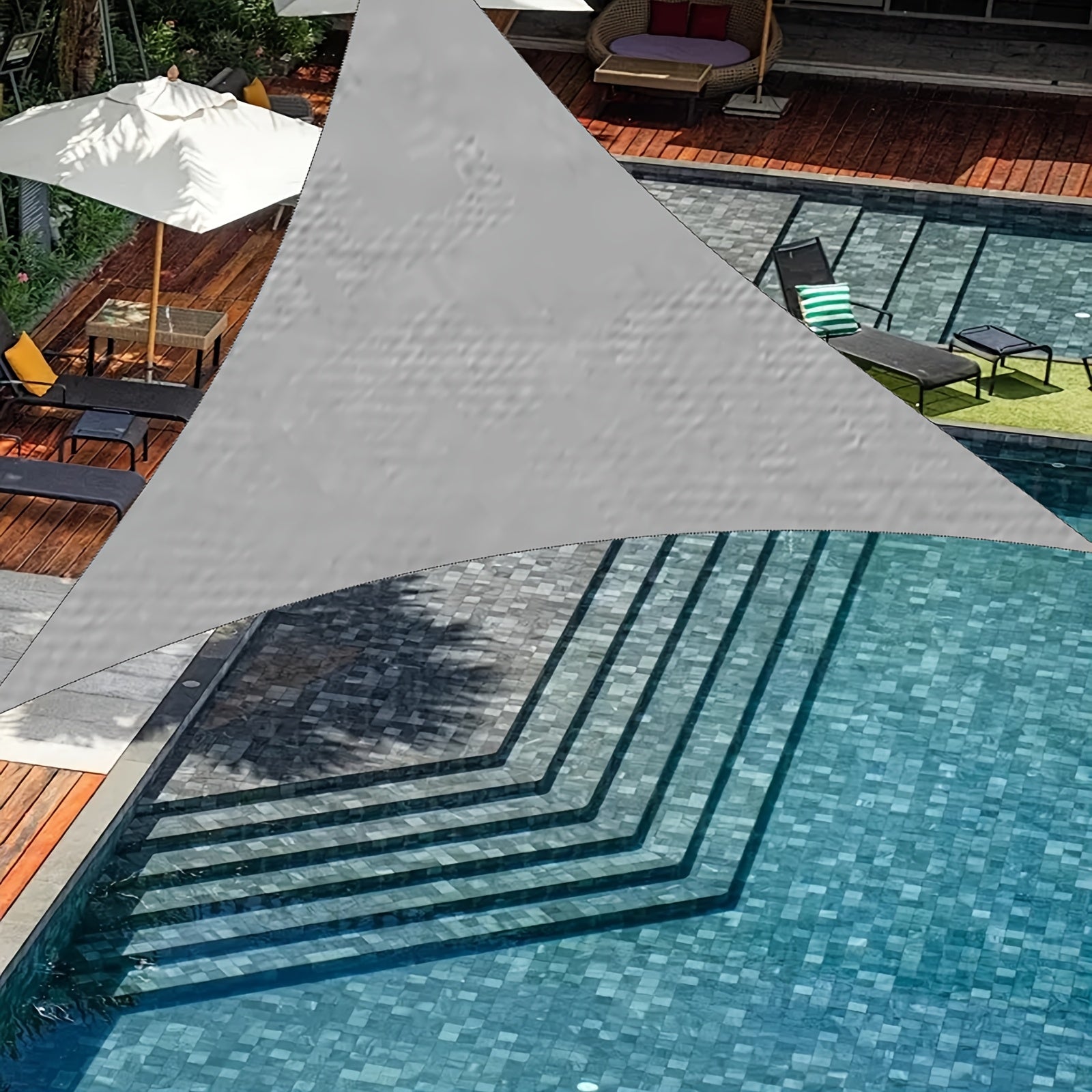 Triangle Canopy Sun Shade with UV Protection Polyester Fabric for Patio and Camping