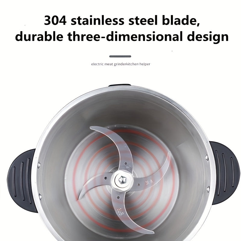 Large Capacity Meat and Vegetable Grinder 4L Commercial Mixer 3-Speed Stainless Steel