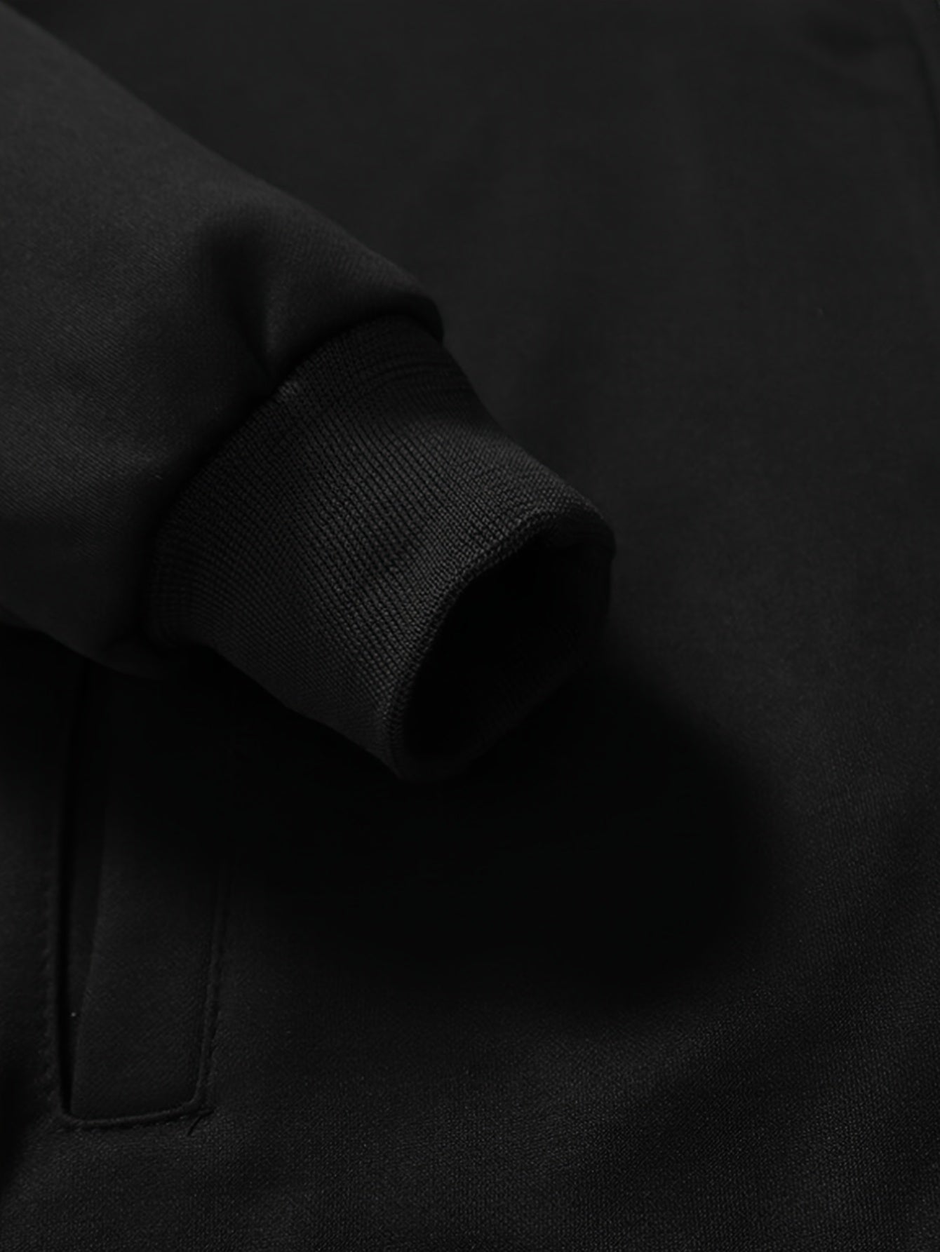 Men's Fleece Tracksuit Set with Pockets and "SPORT" Lettering in Black Polyester for Spring Fall