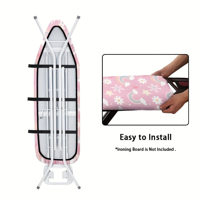 Rainbow Print Ironing Board Cover with Padding Non-Stick Stain-Resistant